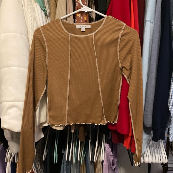 Brown Long Sleeve Top - Picture 1 of 2